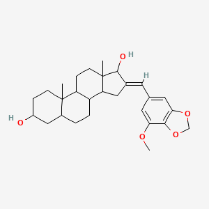 (16E)-16-[(7-methoxy-1,3-benzodioxol-5-yl)methylidene]androstane-3,17-diol