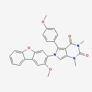 molecular formula C28H23N3O5 B11474674 6-(2-methoxydibenzo[b,d]furan-3-yl)-5-(4-methoxyphenyl)-1,3-dimethyl-1H-pyrrolo[3,4-d]pyrimidine-2,4(3H,6H)-dione 