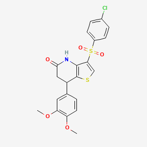 3-[(4-chlorophenyl)sulfonyl]-7-(3,4-dimethoxyphenyl)-6,7-dihydrothieno[3,2-b]pyridin-5(4H)-one