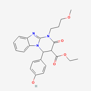 Ethyl 4-(4-hydroxyphenyl)-1-(3-methoxypropyl)-2-oxo-1,2,3,4-tetrahydropyrimido[1,2-a]benzimidazole-3-carboxylate