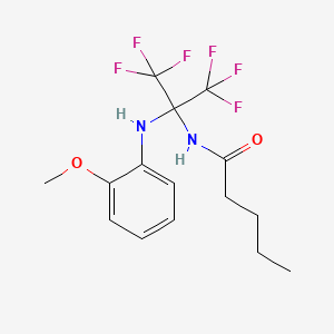 molecular formula C15H18F6N2O2 B11474724 N-{1,1,1,3,3,3-hexafluoro-2-[(2-methoxyphenyl)amino]propan-2-yl}pentanamide 