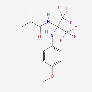 N-{1,1,1,3,3,3-hexafluoro-2-[(4-methoxyphenyl)amino]propan-2-yl}-2-methylpropanamide