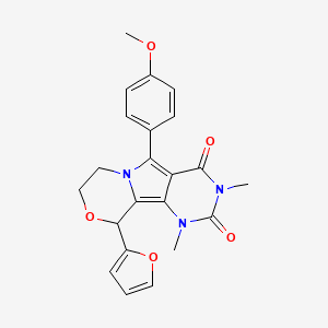 13-(furan-2-yl)-8-(4-methoxyphenyl)-3,5-dimethyl-12-oxa-3,5,9-triazatricyclo[7.4.0.02,7]trideca-1,7-diene-4,6-dione