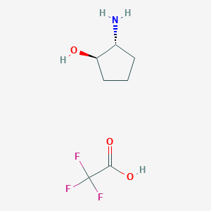 molecular formula C₇H₁₂F₃NO₃ B1147477 (1R,2R)-2-Amino-cyclopentanol Trifluoroacetic Acid Salt CAS No. 939039-38-0