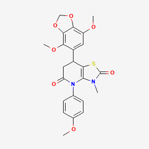 7-(4,7-dimethoxy-1,3-benzodioxol-5-yl)-4-(4-methoxyphenyl)-3-methyl-6,7-dihydro[1,3]thiazolo[4,5-b]pyridine-2,5(3H,4H)-dione