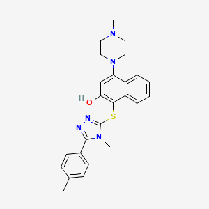 1-{[4-methyl-5-(4-methylphenyl)-4H-1,2,4-triazol-3-yl]sulfanyl}-4-(4-methylpiperazin-1-yl)naphthalen-2-ol