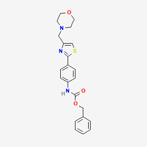 molecular formula C22H23N3O3S B11474820 Benzyl {4-[4-(morpholin-4-ylmethyl)-1,3-thiazol-2-yl]phenyl}carbamate 