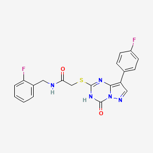 N-(2-fluorobenzyl)-2-{[8-(4-fluorophenyl)-4-oxo-3,4-dihydropyrazolo[1,5-a][1,3,5]triazin-2-yl]sulfanyl}acetamide