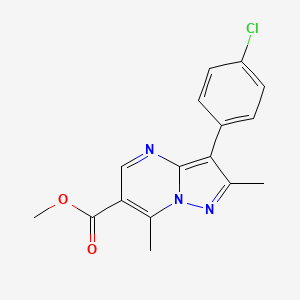 Methyl 3-(4-chlorophenyl)-2,7-dimethylpyrazolo[1,5-a]pyrimidine-6-carboxylate