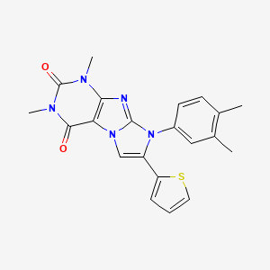 molecular formula C21H19N5O2S B11474842 8-(3,4-dimethylphenyl)-1,3-dimethyl-7-(thiophen-2-yl)-1H-imidazo[2,1-f]purine-2,4(3H,8H)-dione 