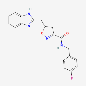 5-(1H-benzimidazol-2-ylmethyl)-N-(4-fluorobenzyl)-4,5-dihydro-1,2-oxazole-3-carboxamide