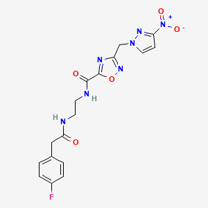 N-(2-{[(4-fluorophenyl)acetyl]amino}ethyl)-3-[(3-nitro-1H-pyrazol-1-yl)methyl]-1,2,4-oxadiazole-5-carboxamide