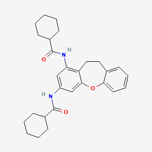 molecular formula C28H34N2O3 B11474860 N,N'-10,11-dihydrodibenzo[b,f]oxepine-1,3-diyldicyclohexanecarboxamide 