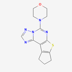 molecular formula C14H15N5OS B11474887 4-(9,10-dihydro-8H-cyclopenta[4,5]thieno[3,2-e][1,2,4]triazolo[1,5-c]pyrimidin-5-yl)morpholine 