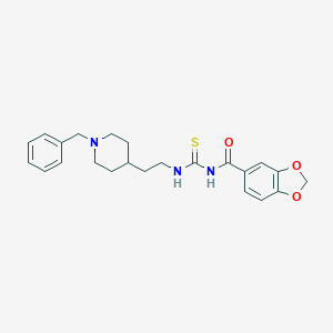molecular formula C23H27N3O3S B114749 1-(3,4-(Methylenedioxy)benzoyl)-3-(2-(1-benzyl-4-piperidinyl)ethyl)thiourea CAS No. 145232-89-9