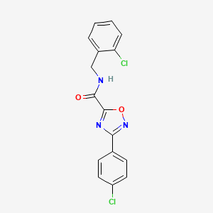 molecular formula C16H11Cl2N3O2 B11474923 N-(2-chlorobenzyl)-3-(4-chlorophenyl)-1,2,4-oxadiazole-5-carboxamide 