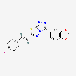 3-(1,3-benzodioxol-5-yl)-6-[(E)-2-(4-fluorophenyl)ethenyl][1,2,4]triazolo[3,4-b][1,3,4]thiadiazole