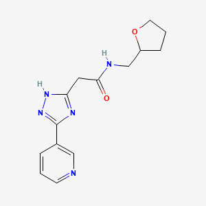 2-[5-(pyridin-3-yl)-1H-1,2,4-triazol-3-yl]-N-(tetrahydrofuran-2-ylmethyl)acetamide