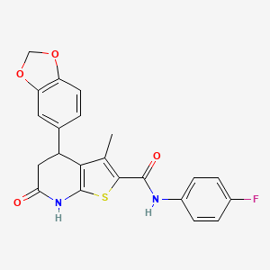 4-(1,3-benzodioxol-5-yl)-N-(4-fluorophenyl)-3-methyl-6-oxo-4,5,6,7-tetrahydrothieno[2,3-b]pyridine-2-carboxamide