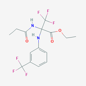 Ethyl 3,3,3-trifluoro-2-propionamido-2-[3-(trifluoromethyl)anilino]propionate