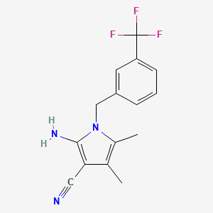 molecular formula C15H14F3N3 B11475017 2-amino-4,5-dimethyl-1-[3-(trifluoromethyl)benzyl]-1H-pyrrole-3-carbonitrile 