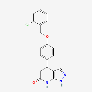 4-{4-[(2-chlorobenzyl)oxy]phenyl}-1,4,5,7-tetrahydro-6H-pyrazolo[3,4-b]pyridin-6-one