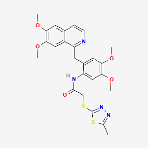 N-{2-[(6,7-dimethoxyisoquinolin-1-yl)methyl]-4,5-dimethoxyphenyl}-2-[(5-methyl-1,3,4-thiadiazol-2-yl)sulfanyl]acetamide