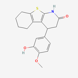 molecular formula C18H19NO3S B11475030 4-(3-hydroxy-4-methoxyphenyl)-3,4,5,6,7,8-hexahydro[1]benzothieno[2,3-b]pyridin-2(1H)-one 