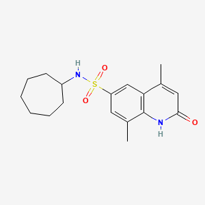 N-cycloheptyl-4,8-dimethyl-2-oxo-1,2-dihydroquinoline-6-sulfonamide