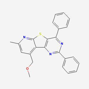 13-(methoxymethyl)-11-methyl-4,6-diphenyl-8-thia-3,5,10-triazatricyclo[7.4.0.02,7]trideca-1(13),2(7),3,5,9,11-hexaene