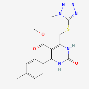 molecular formula C16H18N6O3S B11475065 methyl 4-(4-methylphenyl)-6-{[(1-methyl-1H-tetrazol-5-yl)sulfanyl]methyl}-2-oxo-1,2,3,4-tetrahydropyrimidine-5-carboxylate 