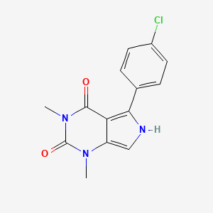 molecular formula C14H12ClN3O2 B11475070 5-(4-chlorophenyl)-1,3-dimethyl-1H-pyrrolo[3,4-d]pyrimidine-2,4(3H,6H)-dione 