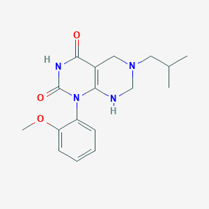 molecular formula C17H22N4O3 B11475073 6-isobutyl-1-(2-methoxyphenyl)-5,6,7,8-tetrahydropyrimido[4,5-d]pyrimidine-2,4(1H,3H)-dione 