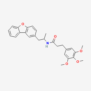 N-[1-(dibenzo[b,d]furan-2-yl)propan-2-yl]-3-(3,4,5-trimethoxyphenyl)propanamide