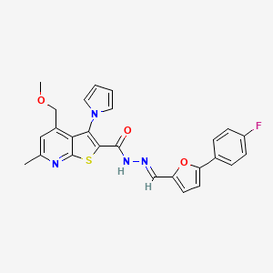 N'-[(E)-[5-(4-Fluorophenyl)furan-2-YL]methylidene]-4-(methoxymethyl)-6-methyl-3-(1H-pyrrol-1-YL)thieno[2,3-B]pyridine-2-carbohydrazide