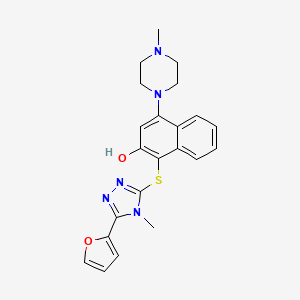 1-{[5-(furan-2-yl)-4-methyl-4H-1,2,4-triazol-3-yl]sulfanyl}-4-(4-methylpiperazin-1-yl)naphthalen-2-ol