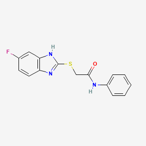 molecular formula C15H12FN3OS B11475137 2-[(6-fluoro-1H-benzimidazol-2-yl)sulfanyl]-N-phenylacetamide 