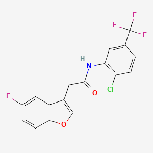 molecular formula C17H10ClF4NO2 B11475158 N-[2-chloro-5-(trifluoromethyl)phenyl]-2-(5-fluoro-1-benzofuran-3-yl)acetamide 