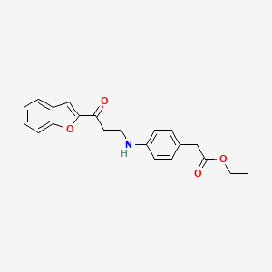 molecular formula C21H21NO4 B11475162 Ethyl (4-{[3-(1-benzofuran-2-yl)-3-oxopropyl]amino}phenyl)acetate 