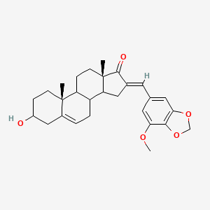 molecular formula C28H34O5 B11475172 (8xi,9xi,14xi,16E)-3-hydroxy-16-[(7-methoxy-1,3-benzodioxol-5-yl)methylidene]androst-5-en-17-one 