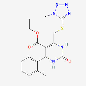 ethyl 4-(2-methylphenyl)-6-{[(1-methyl-1H-tetrazol-5-yl)sulfanyl]methyl}-2-oxo-1,2,3,4-tetrahydropyrimidine-5-carboxylate