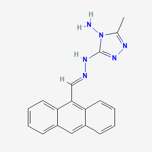 molecular formula C18H16N6 B11475196 3-[(2E)-2-(anthracen-9-ylmethylidene)hydrazinyl]-5-methyl-4H-1,2,4-triazol-4-amine 