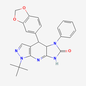 4-(1,3-benzodioxol-5-yl)-1-(tert-butyl)-5-phenyl-4,4a,5,7-tetrahydroimidazo[4,5-b]pyrazolo[4,3-e]pyridin-6(1H)-one