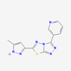 6-(3-methyl-1H-pyrazol-5-yl)-3-(pyridin-3-yl)[1,2,4]triazolo[3,4-b][1,3,4]thiadiazole