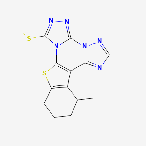 9,14-Dimethyl-3-(methylsulfanyl)-19-thia-2,4,5,7,8,10-hexaazapentacyclo[10.7.0.0(2,6).0(7,11).0(13,18)]nonadeca-1(12),3,5,8,10,13(18)-hexaene