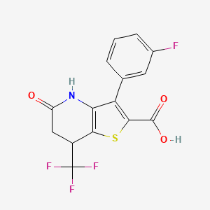 3-(3-Fluorophenyl)-5-oxo-7-(trifluoromethyl)-4,5,6,7-tetrahydrothieno[3,2-b]pyridine-2-carboxylic acid