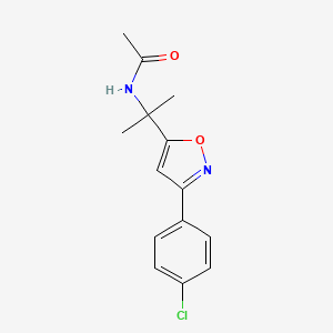 molecular formula C14H15ClN2O2 B11475356 N-{2-[3-(4-chlorophenyl)-1,2-oxazol-5-yl]propan-2-yl}acetamide 