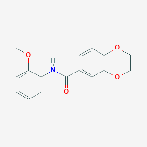 molecular formula C16H15NO4 B11475386 N-(2-methoxyphenyl)-2,3-dihydro-1,4-benzodioxine-6-carboxamide 