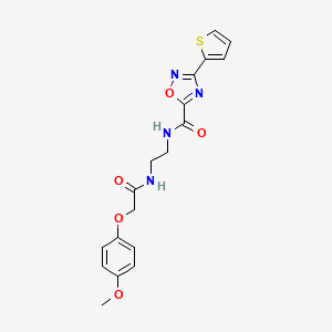 N-(2-{[(4-methoxyphenoxy)acetyl]amino}ethyl)-3-(thiophen-2-yl)-1,2,4-oxadiazole-5-carboxamide