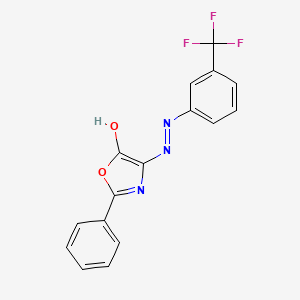 (4E)-2-phenyl-4-{2-[3-(trifluoromethyl)phenyl]hydrazinylidene}-1,3-oxazol-5(4H)-one